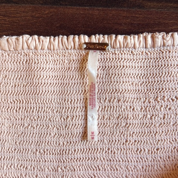 FREE PEOPLE Pink Peach Strapless Corset Crop Top Size Medium - Picture 4 of 8